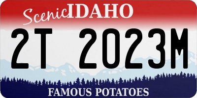 ID license plate 2T2023M