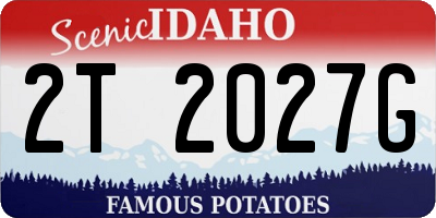 ID license plate 2T2027G