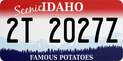 ID license plate 2T2027Z