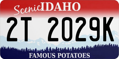 ID license plate 2T2029K