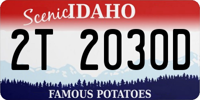 ID license plate 2T2030D