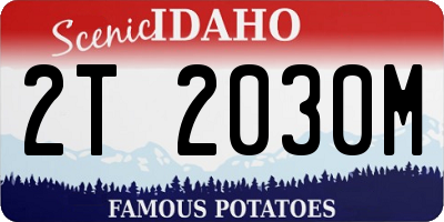 ID license plate 2T2030M