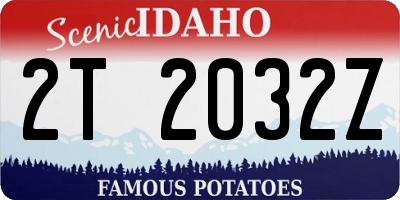 ID license plate 2T2032Z