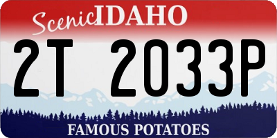 ID license plate 2T2033P