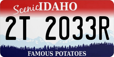 ID license plate 2T2033R