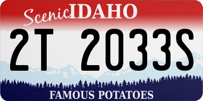 ID license plate 2T2033S