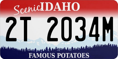ID license plate 2T2034M