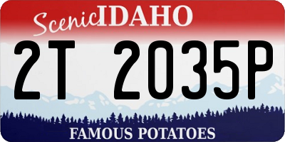 ID license plate 2T2035P