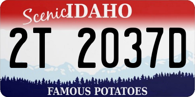 ID license plate 2T2037D