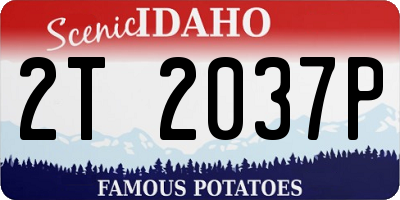 ID license plate 2T2037P