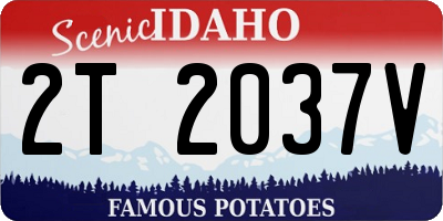 ID license plate 2T2037V