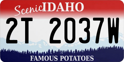 ID license plate 2T2037W