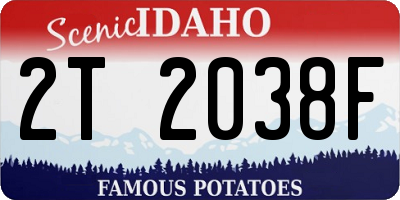 ID license plate 2T2038F