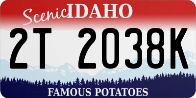 ID license plate 2T2038K