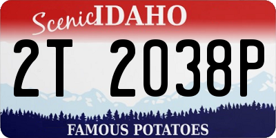 ID license plate 2T2038P