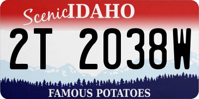 ID license plate 2T2038W