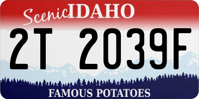 ID license plate 2T2039F