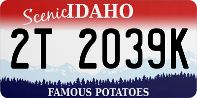 ID license plate 2T2039K