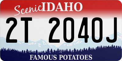 ID license plate 2T2040J