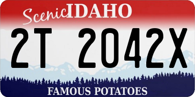 ID license plate 2T2042X