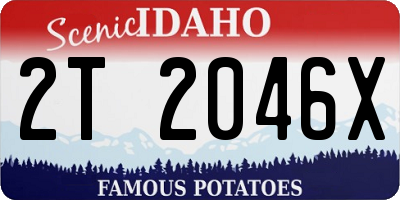 ID license plate 2T2046X