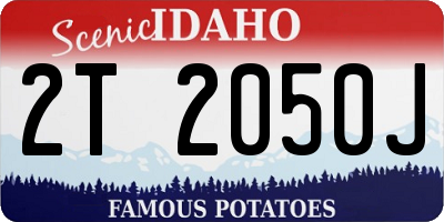 ID license plate 2T2050J