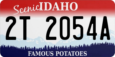 ID license plate 2T2054A