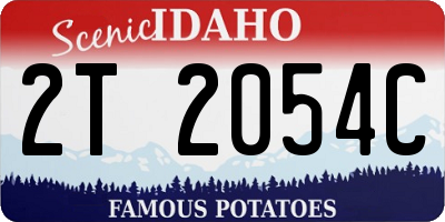 ID license plate 2T2054C