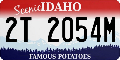 ID license plate 2T2054M