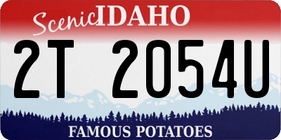 ID license plate 2T2054U