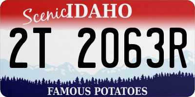 ID license plate 2T2063R