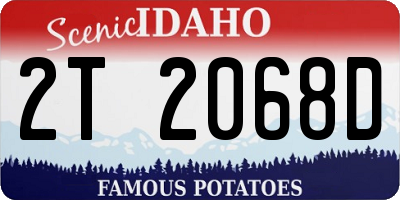 ID license plate 2T2068D
