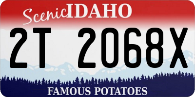 ID license plate 2T2068X