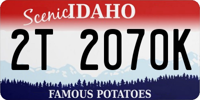 ID license plate 2T2070K