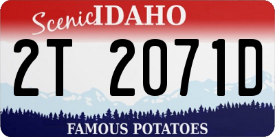 ID license plate 2T2071D