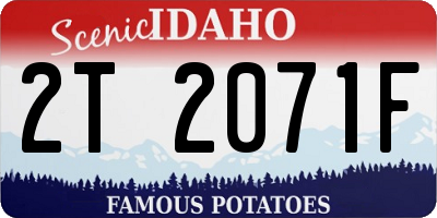 ID license plate 2T2071F