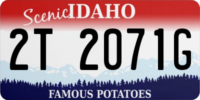 ID license plate 2T2071G
