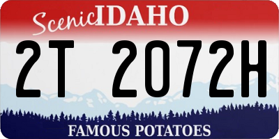 ID license plate 2T2072H