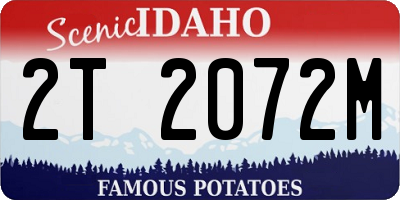 ID license plate 2T2072M