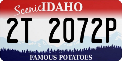 ID license plate 2T2072P