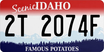ID license plate 2T2074F