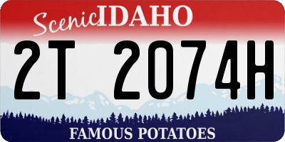 ID license plate 2T2074H