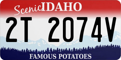 ID license plate 2T2074V