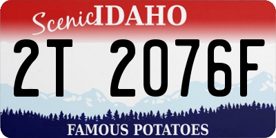 ID license plate 2T2076F