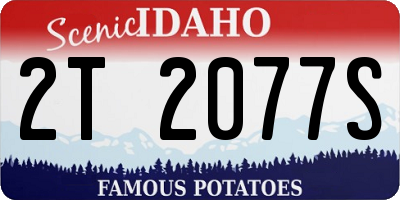 ID license plate 2T2077S