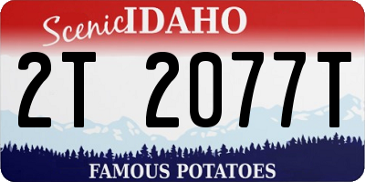ID license plate 2T2077T