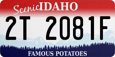 ID license plate 2T2081F