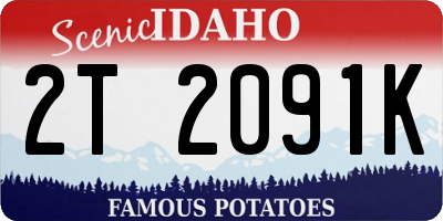 ID license plate 2T2091K