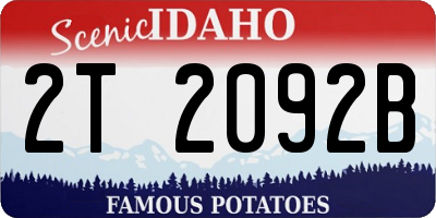 ID license plate 2T2092B