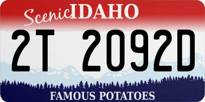 ID license plate 2T2092D